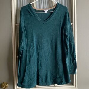 J. Jill Dark Green Vneck Sweater